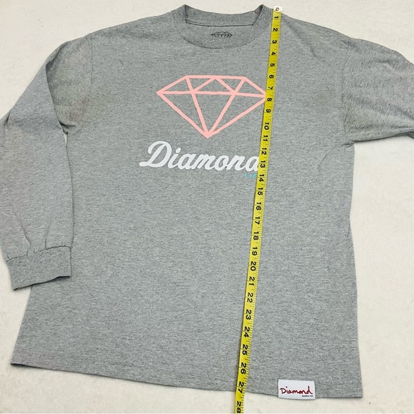 Diamond Supply Co. Women’s Medium ’Diamond Life’ Gray Long Sleeve Tee Shirt - Picture 8 of 9